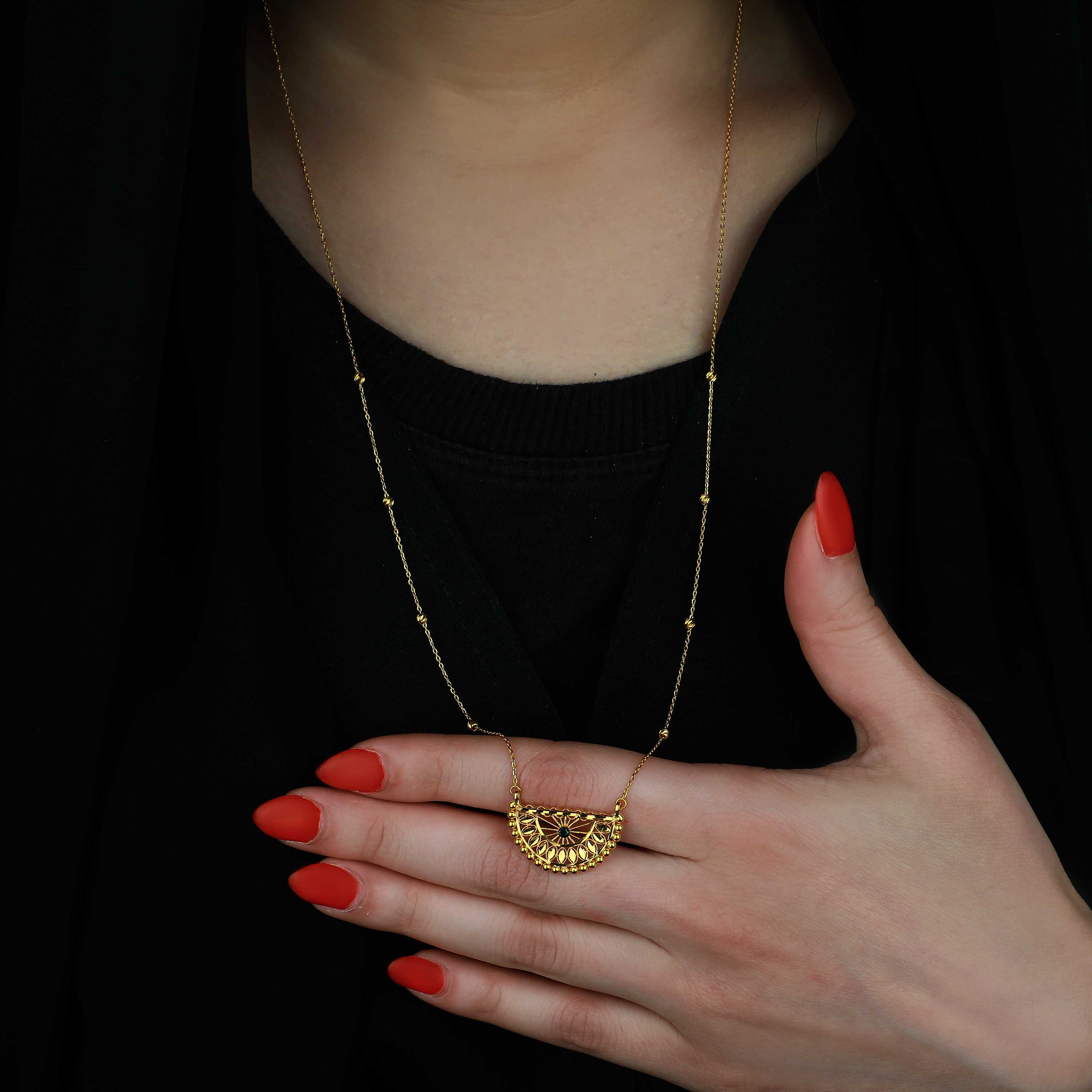21 karat gold necklace, Turkish made - (H-0671)